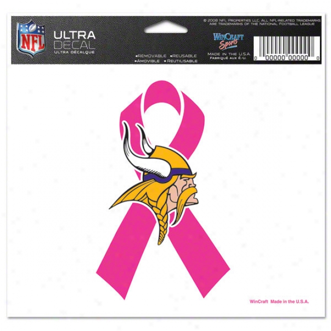 Minnesota Vikings Breast Cancer Awareness 4x6 Ultra Decal