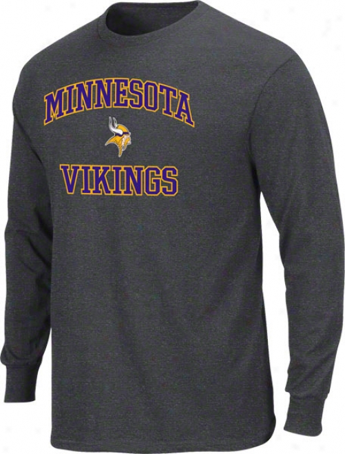 Minnesota Vimings Charcoal Heart And Soul Ii Long Sleeve T-shirt