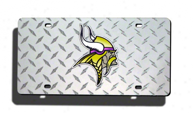 Minnesota Vikings Diamond License Plate Laser Tag