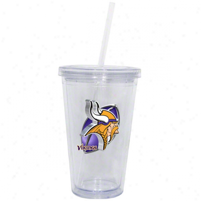 Minnesota Vikings Double Wall Tumbler With Straw