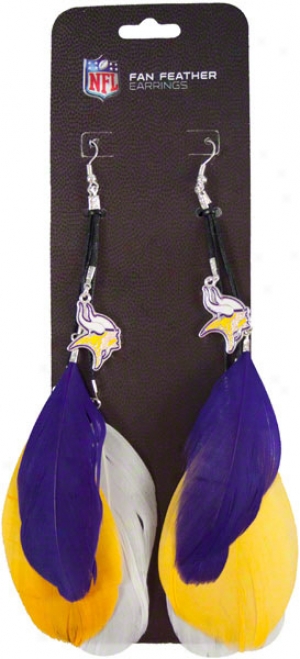 Minnesota Vikings Fan Feather Earrings