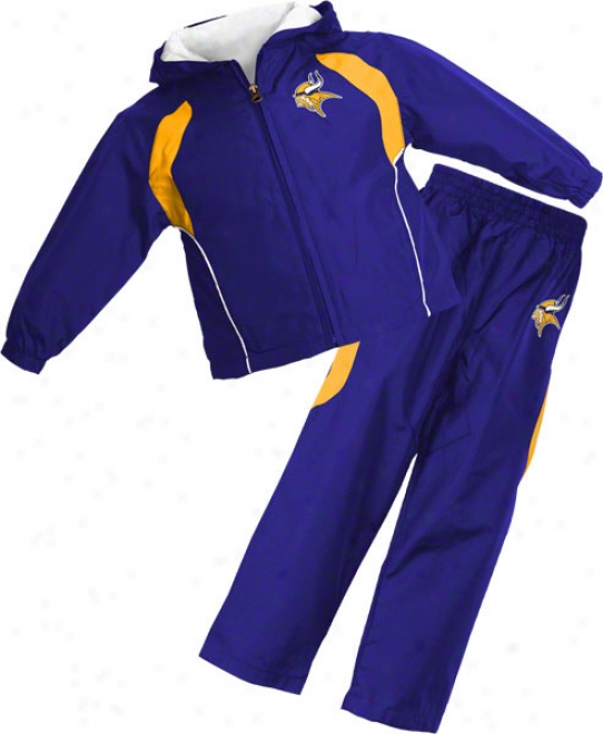 Minnesota Vikings Infant Full-zip Hooded Jacket And Pant Set