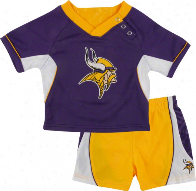 Minnesota Vikings Infant Raglan Crew Shirt And Shorts Combo Pack