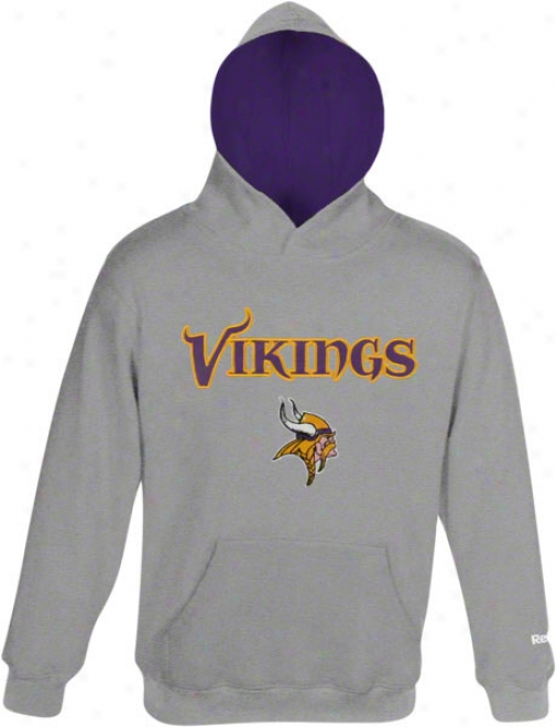 Minnesota Vikings Kids (4-7) Grey Sportsman Fleece Hooded Sweatshirt