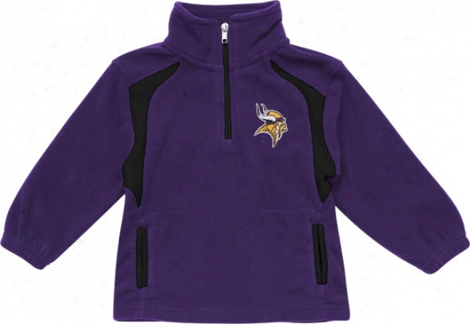 Minnesota Vikings Kid's 4-7 Post Game Quarter-zip Fleece Jacket