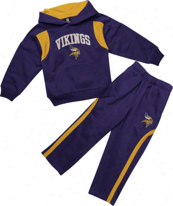 Minnessota Vikings Kid's 4-7 Pullover Hoodie And Pant Set