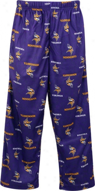 Minnesota Vikings Kid's 4-7 Purple Printed Logo Sleep Pants