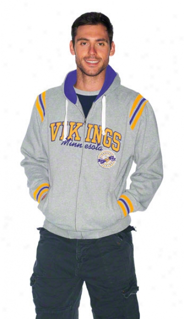 Minnesota Vikings Knockout Full-zip Hood3d Sweatshirt