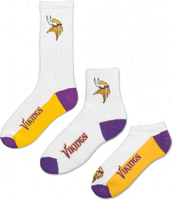 Minnesota Vikings Men's 3-pair Sock Pack