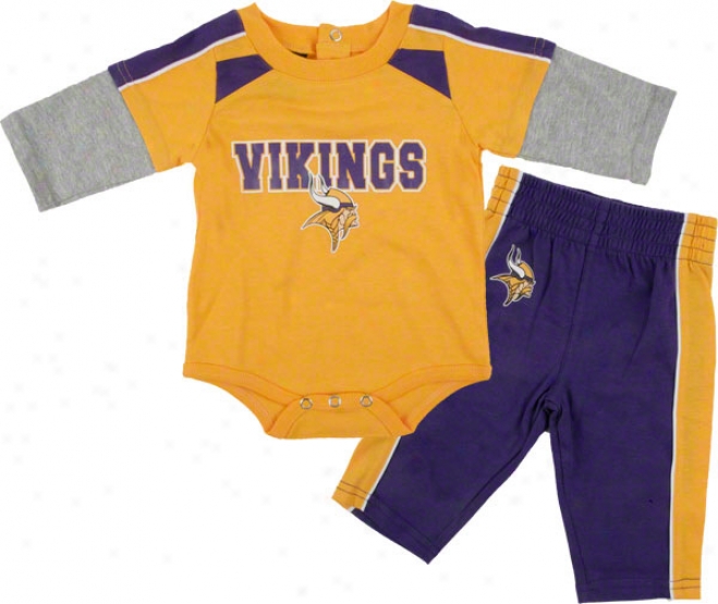 Minnesota Vikings Newborn Long Sleeve Creeper And Pants Set