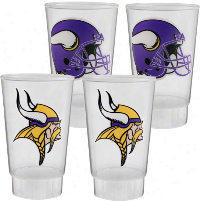 Mjnnesota Vikings Plasstic Tumbler 4-pack