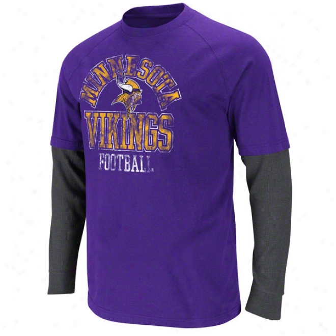 Minnesota Vikings Purple Raed And React Two-fer T-shirt