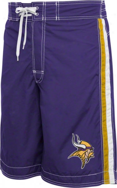 Minnesota Vikings Solid Team Color Nylon Twill Board Shorts