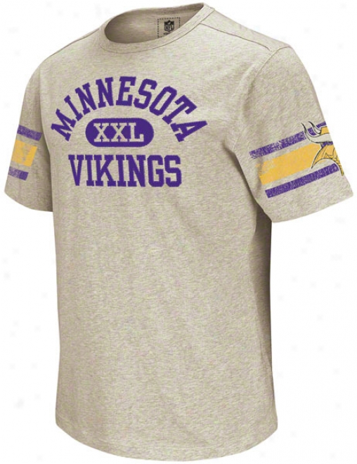 Minnesota Vikings Vintage Appliqu Grey Crew T-shirt