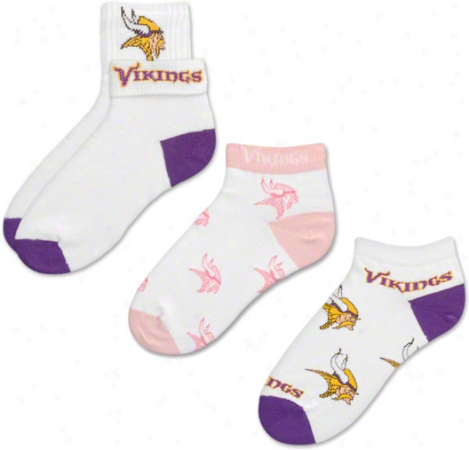 Minnesota Vikings Women's 3-pair Sock Pack