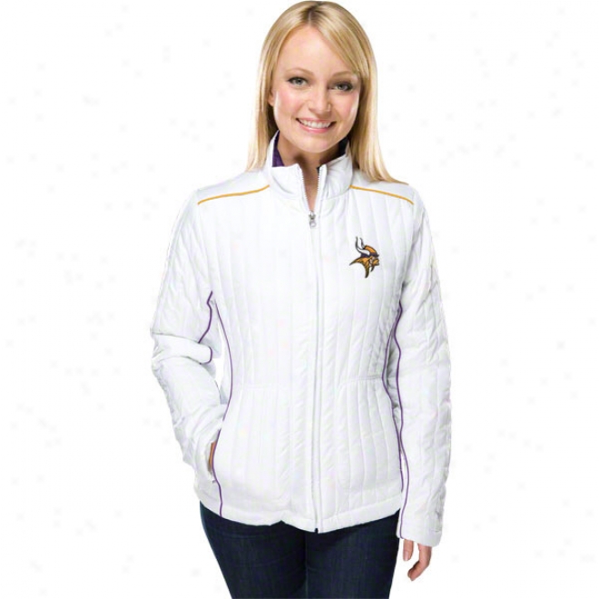Minnesota Vikings Women's Bombshell White Full-zip Jerkin