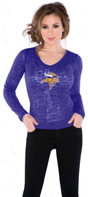 Mjnnesota Vioings Women's Burnout Team Long Sleeve Thermal - By Alyssa Milano