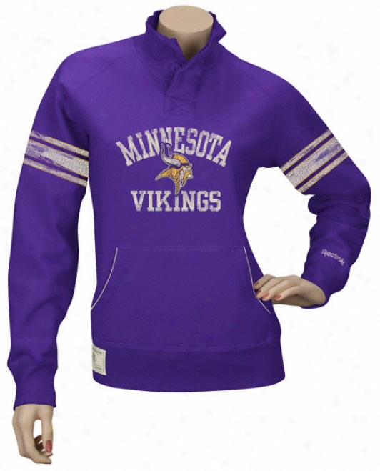 Minnesota Vikings Women's Classics Fkeece Henley Sweatshirt