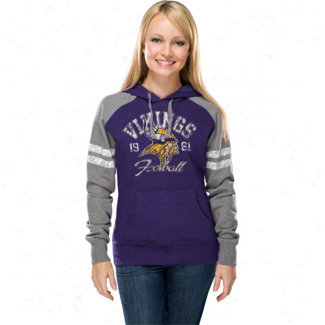 Minnesota Vikings Women's Gameday Heroes Ii Purple Hooded Sweatshitr