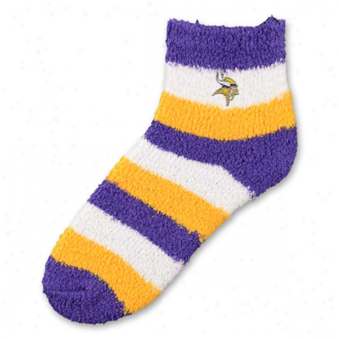 Minnesota Vikings Women's Pro Stripe Sleep Soft Socks