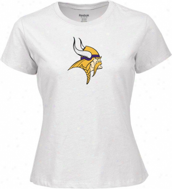 Minnesota Vikings Women's White Logo Premier Too Tee