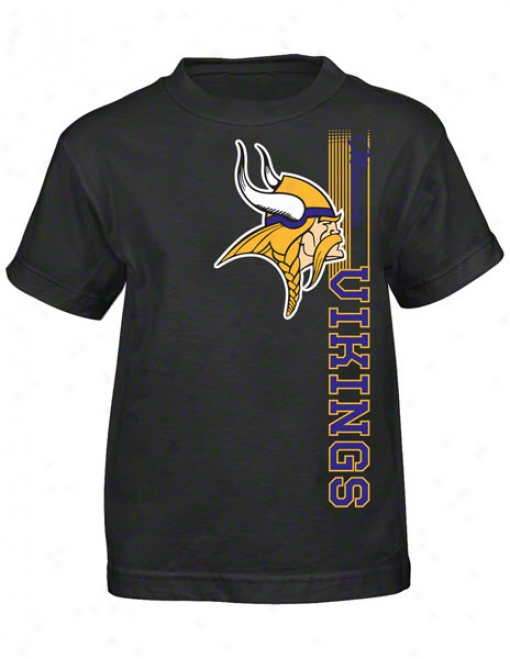 Minnesota Vikings Youth Black Vertical T-shirt