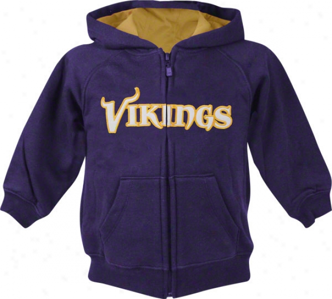 Minnesota Vikings Youth Sportsman Full-zip Fleece Hoodeed Sweatshirt