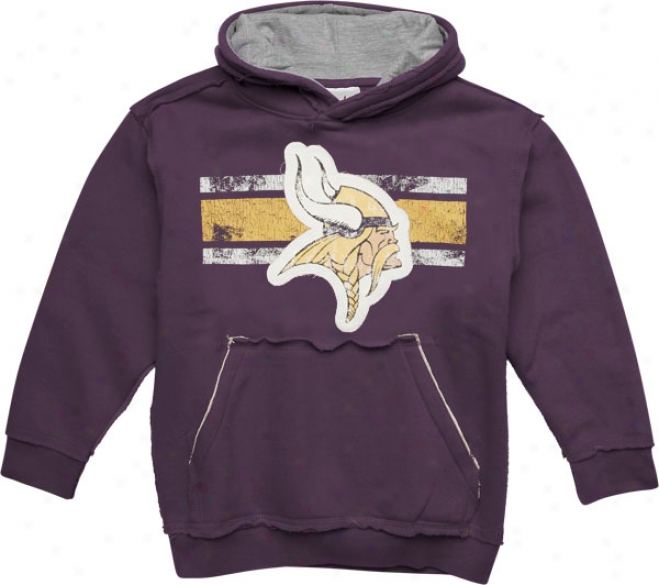 Minnesota Vikings You5h Twill Striped Logo Fleece Hooded Sweatshirt