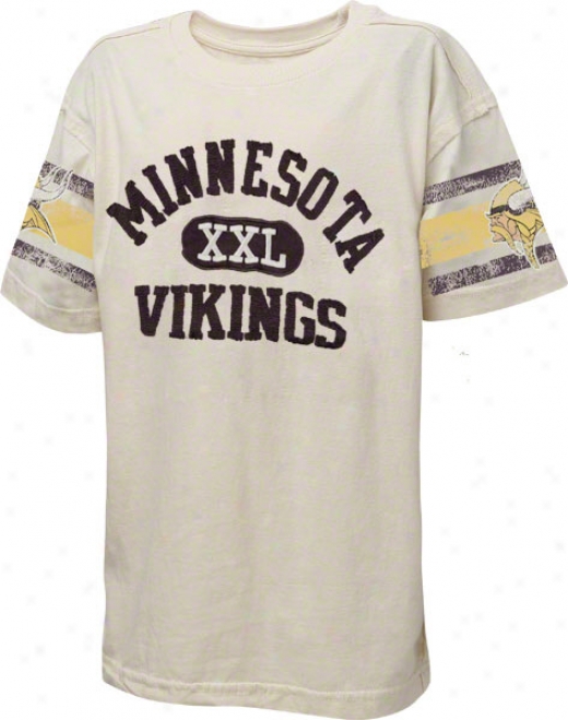 Minnesota Vikkings Youth Xxl Graphic Vintage Paper White T-shirt