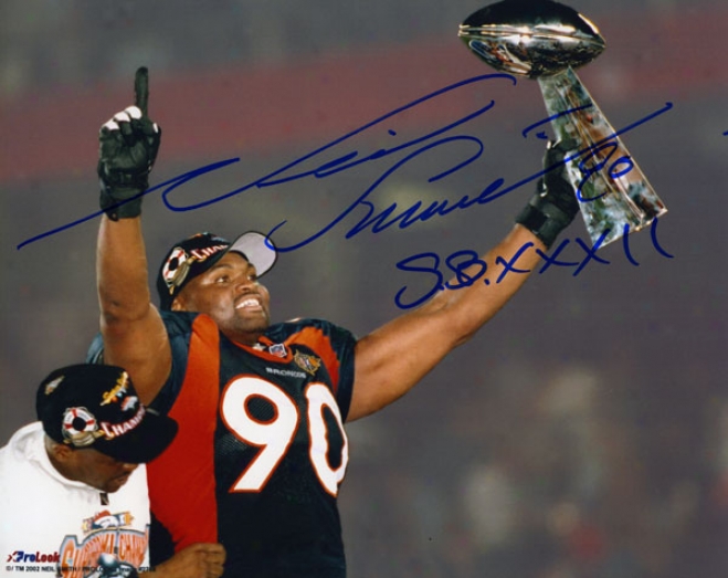 Neil Smith Autographed Photoggraph  Details: Denver Broncos, 8x10, Sb Xxxii Inscription