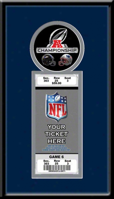 New England Patriots 2011 Afc Championship Game Single Ticket Frame