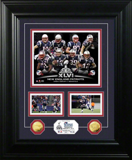New England Patriots 2011 Afc Conference Champions Super Bowl Xlvi Marquee 24kt Gold Coin Photo Mint