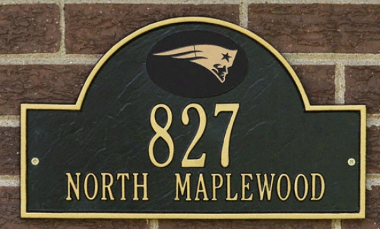 New England Patriots Black And Gold Personalized Address Wall Plaque