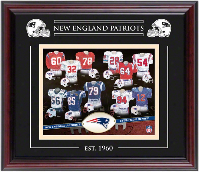 New England Patriots - Evolution - Framed 8x10 Collage With Laser Etching