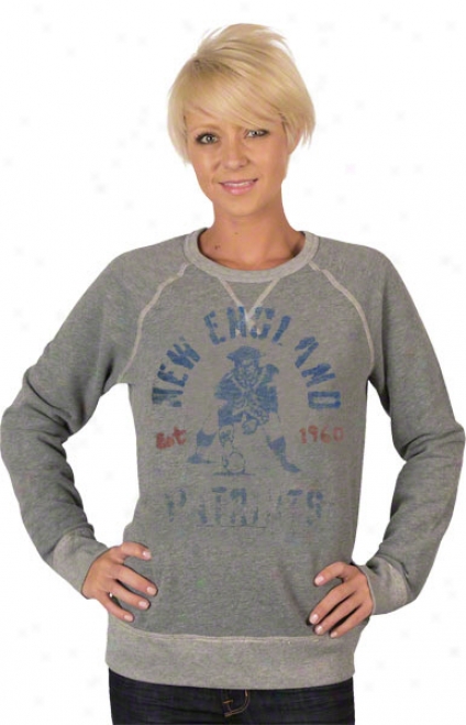 New Englannd Patriots Heather Vintage French Terry Women's Crewneck Sweatshirt