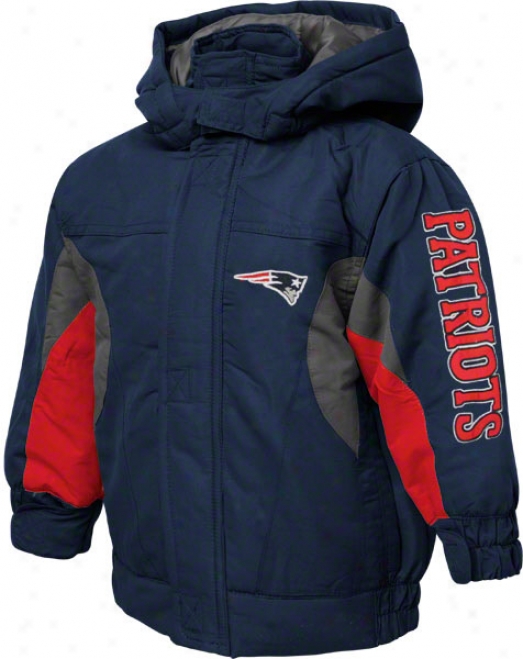 New England Patriots Kids Navy Reebok Nfl Midweight Jacket