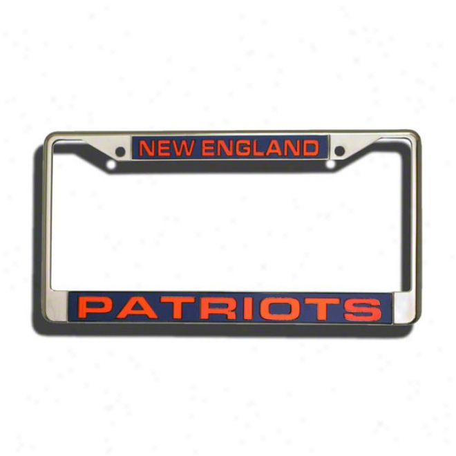 New England Patriots Laser Chrome License Plate Frame