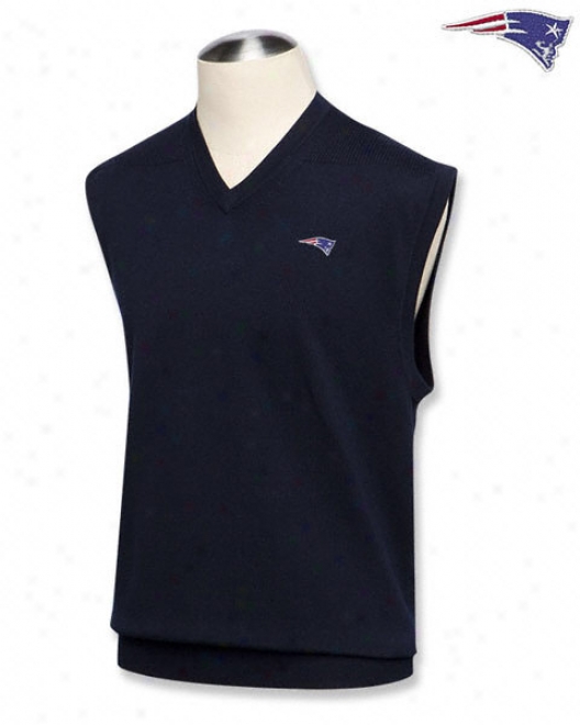 New England Patriots Navy Fable Supima Cotton Sweater Vest