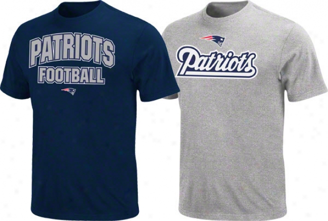 New England Patriots Navy/steel 2 T-shirt Combo Pack
