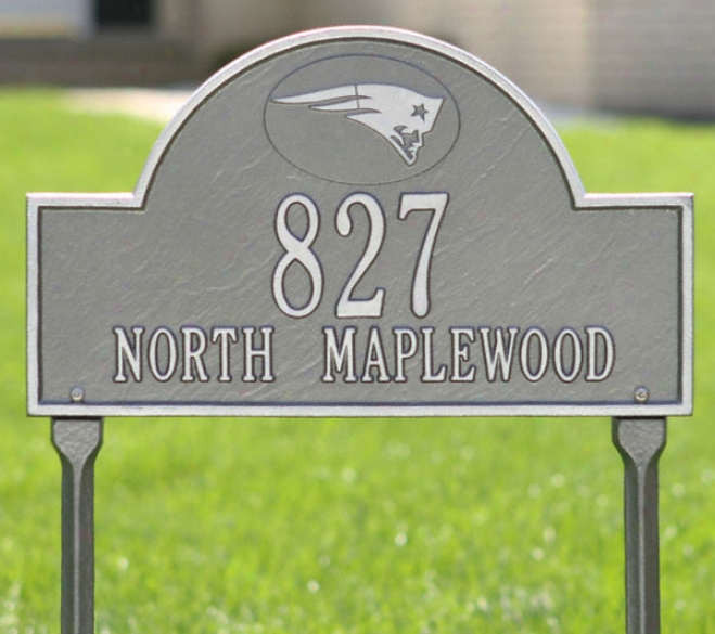 Novel England Patriots Pewter And Silver Personalized Address Lawn Plaaque