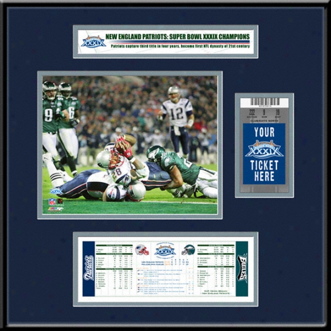 New England Patriots Super Bowl Xxxix Ticket Frame Jr.