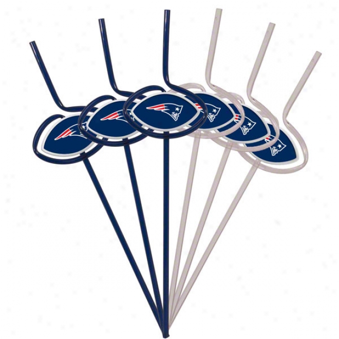 New England Patriots Team Sips Straws 6 Pack