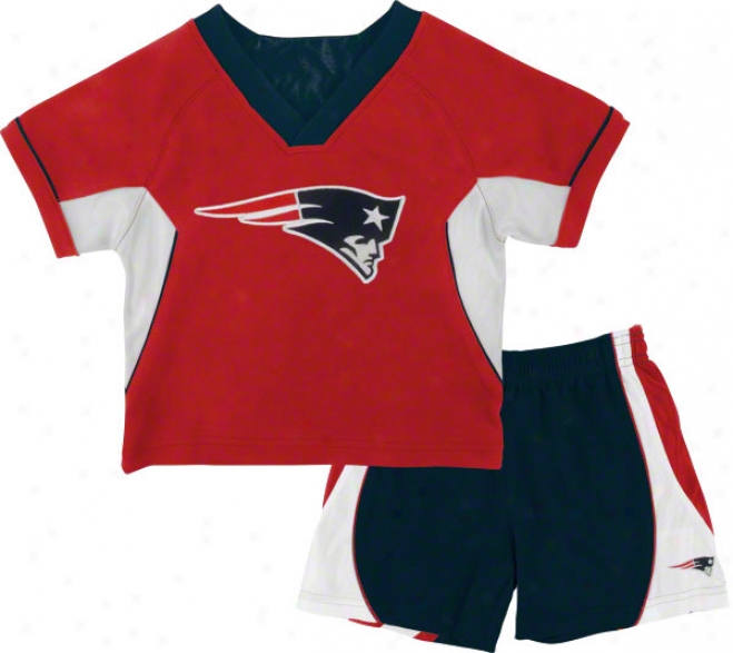 New England Patriots Toddler Raglan Crew Shirt And Shorts Combo Pack