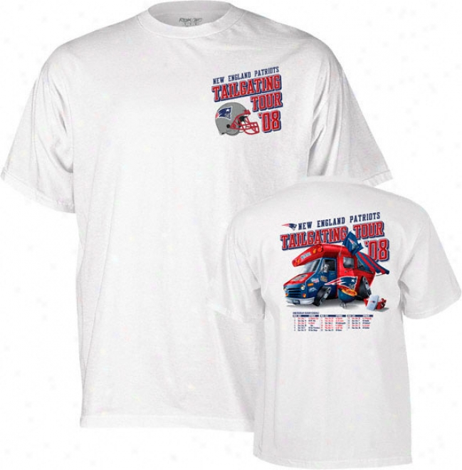 New England Patriots -white- 2008 Tailgating Tour T-shirt