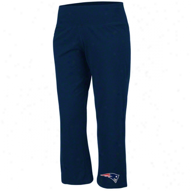 New England Patriots Women's Classic Stretch Navy Cropped Pants