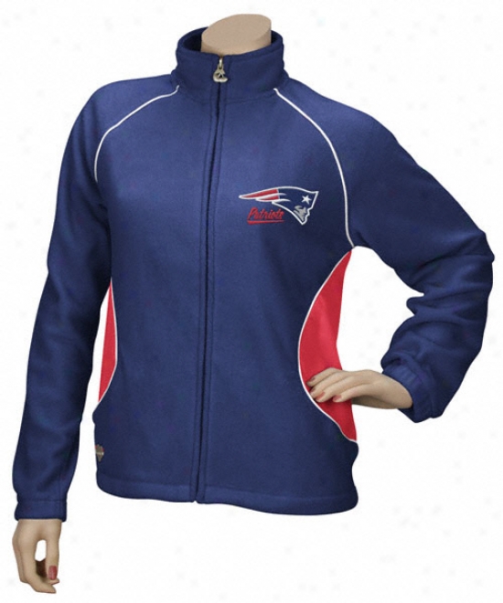 New Engpans Patriots Women's Overlay Micro Fleece Fuull-zip Jacket