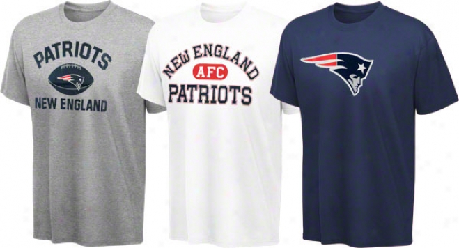 New England Patriots Youth Navy, White, Grey 3-tee Combo Pack