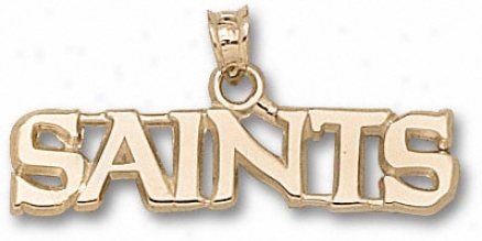 New Orleans Saints 10k Gold ''saints'' 5/16'' Pendant
