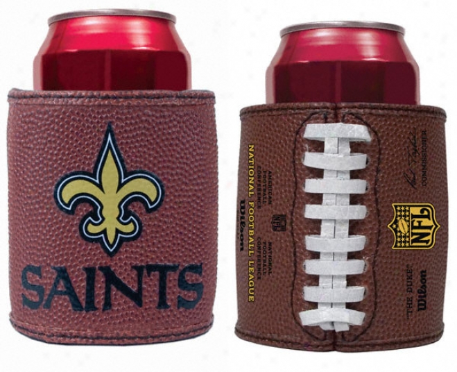 New Orleans Saints Authentic Football Grip Can Koozle - Set Of 2