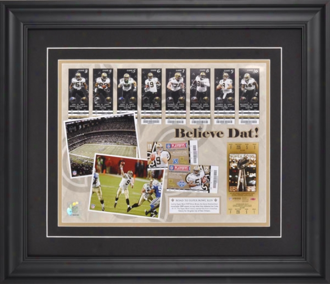 New Orleans Saints Believe Dat 2009 Season In Review Farmed 11x14 Photograph